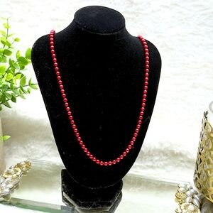 Oops A Daisy Vintage Small Red Metal Bead
Necklace